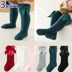 Calcetines altos hasta la rodilla princesa con lazo suave para niña