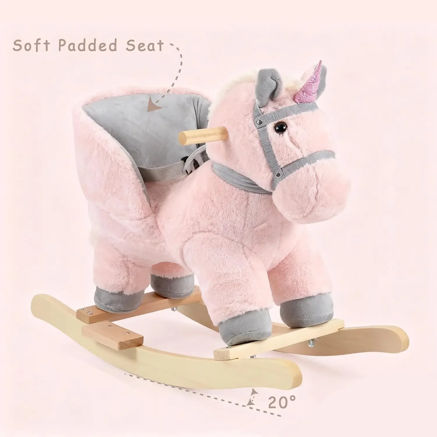 Balancín infantil unicornio de madera, regalo para bebé - imagen 2