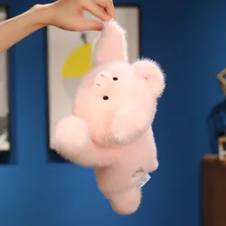 Peluche panda rosa suave y ponderado con peso acolchado para bebé