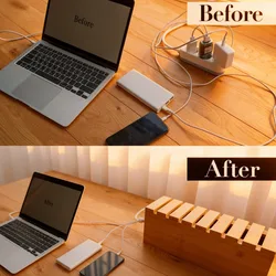 Ocultador de cables eléctrico madera para enchufes y TV