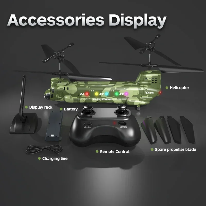 Helicóptero RC LM19-D LED con cámara HD – Juguete para niños