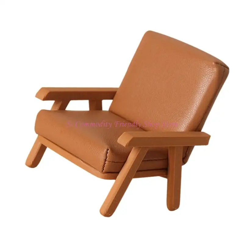 Sillón en miniatura para casa de muñecas con respaldo y cojín - imagen 3