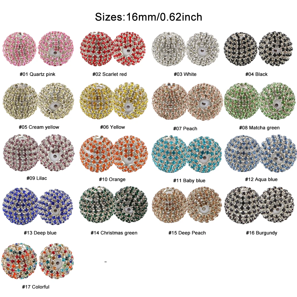 Cuentas:redondas de strass – Pack 5 uds. para joyería artesanal - imagen 2