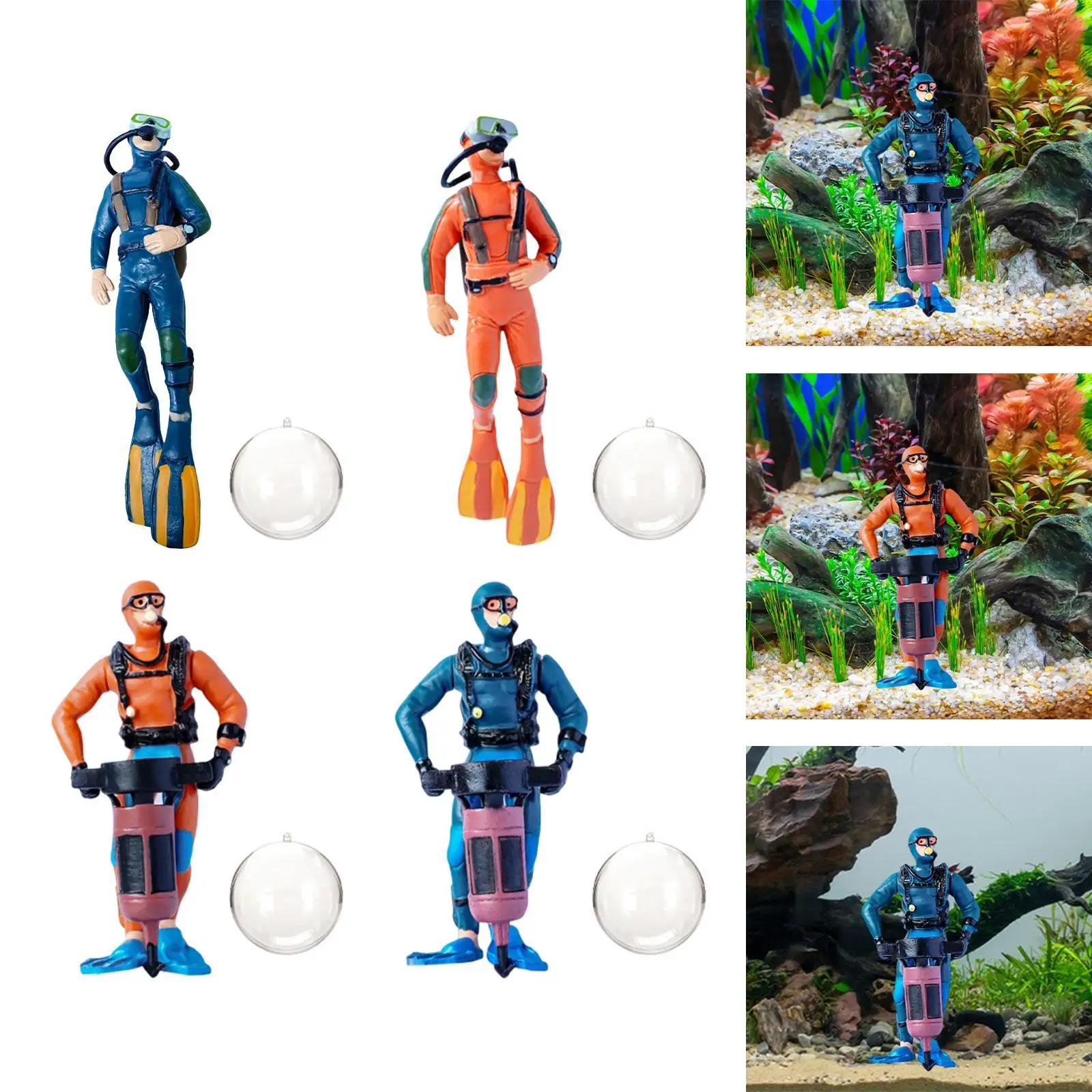 Figura de buceador miniatura para acuario – decoración infantil - imagen 3