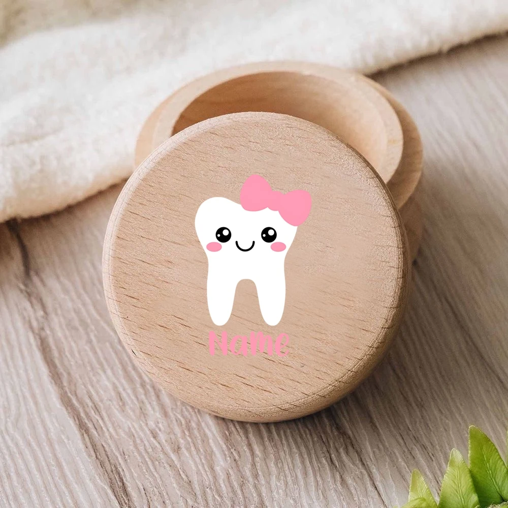 Caja de dientes del bebé de madera personalizada con hada - imagen 4