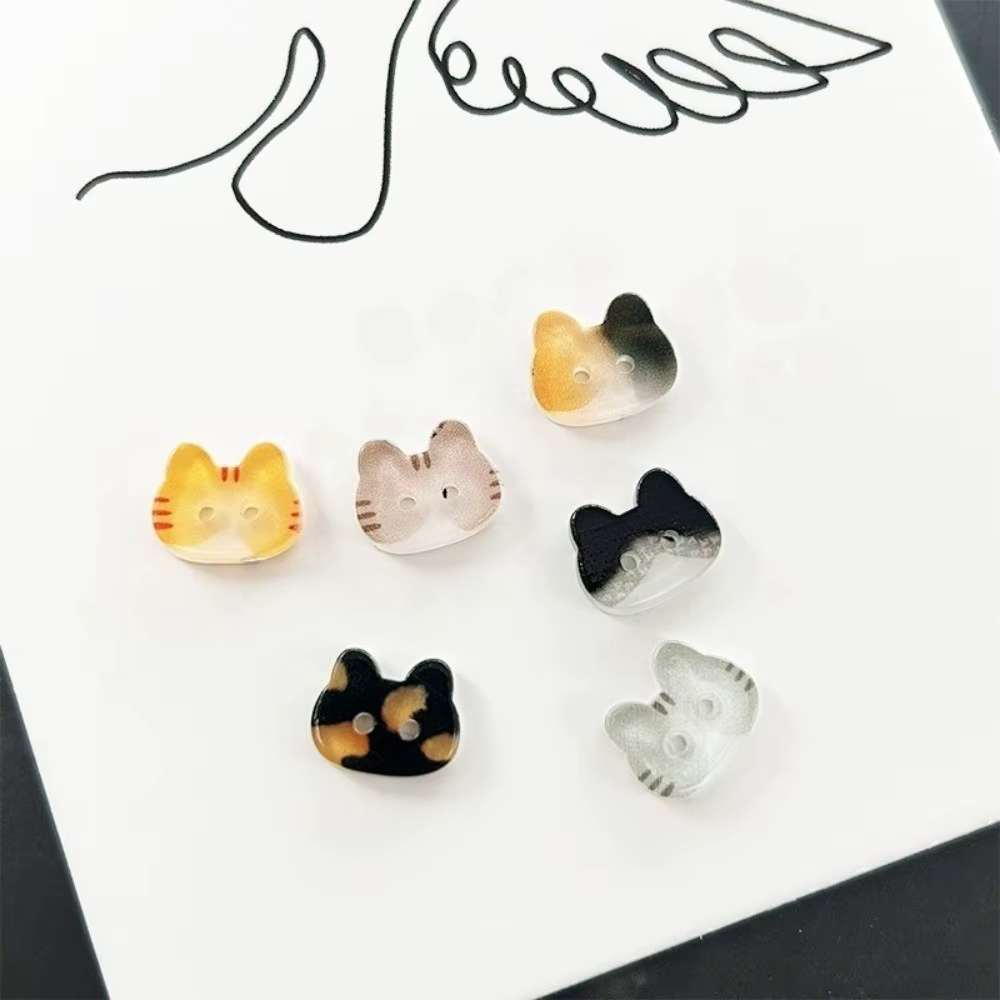 Botones de gato en resina 12 mm para ropa infantil - Calico y tuxedo - imagen 3