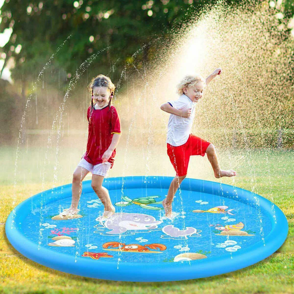 Piscina infantil con esterilla de agua sensorial para exterior - imagen 2