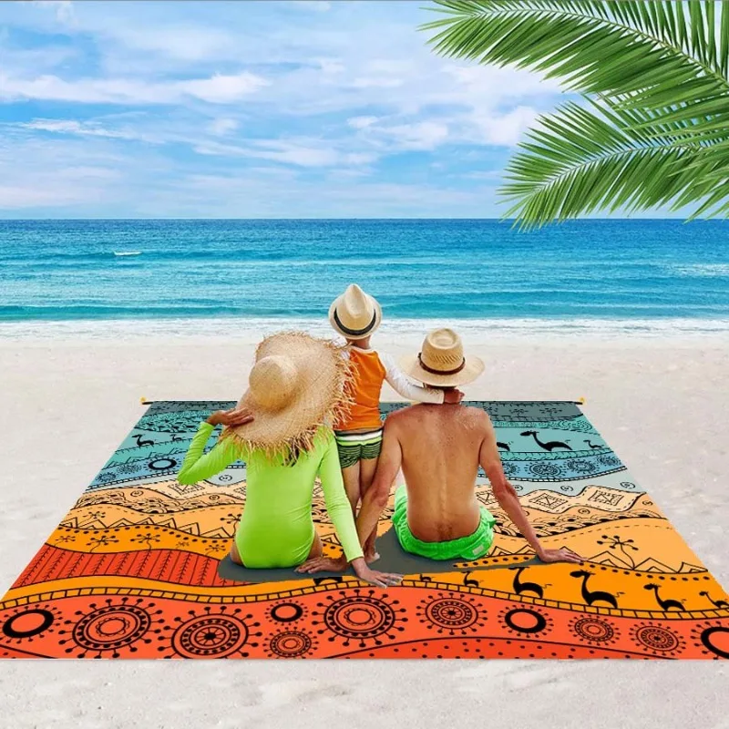 Manta de playa impermeable familiar plegable repele arena - imagen 4