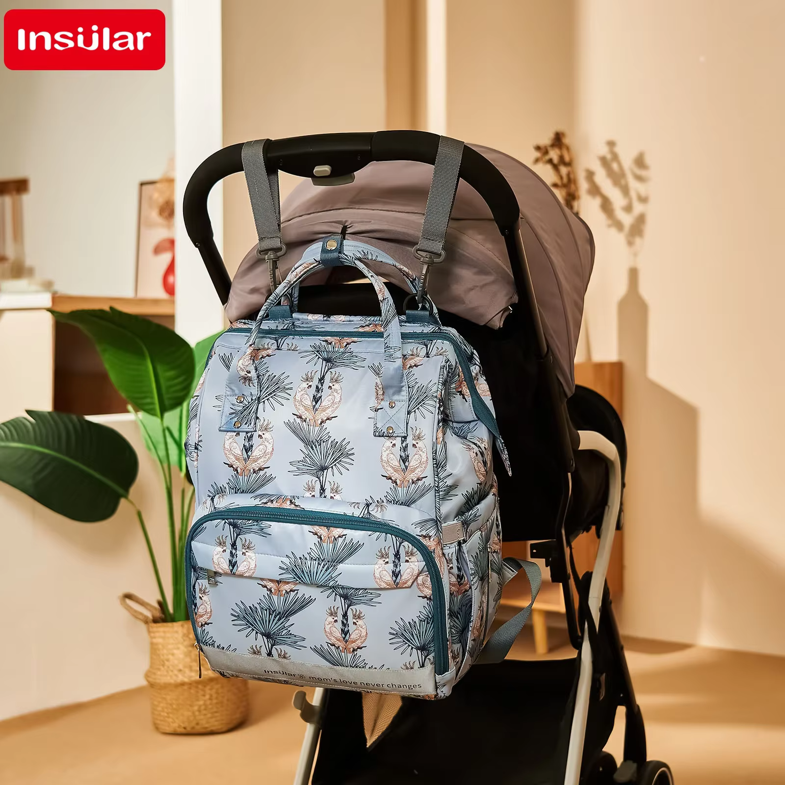 Bolsa de pañales impermeable con cambiador para cochecito - imagen 4