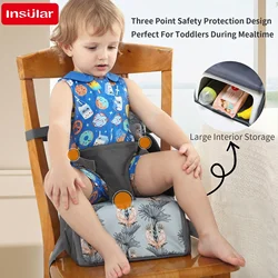 Asiento elevador portátil para niños pequeños con correas lavables