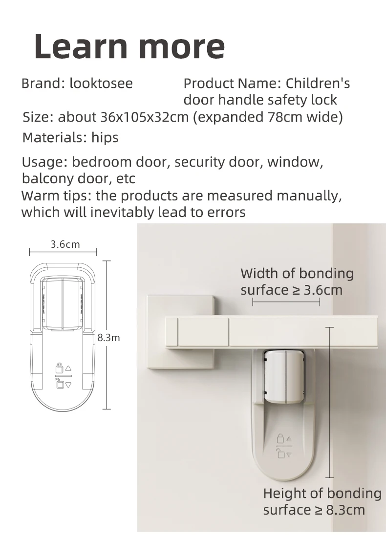 Cerradura de seguridad para bebés: protección de puertas ABS universal - imagen 5