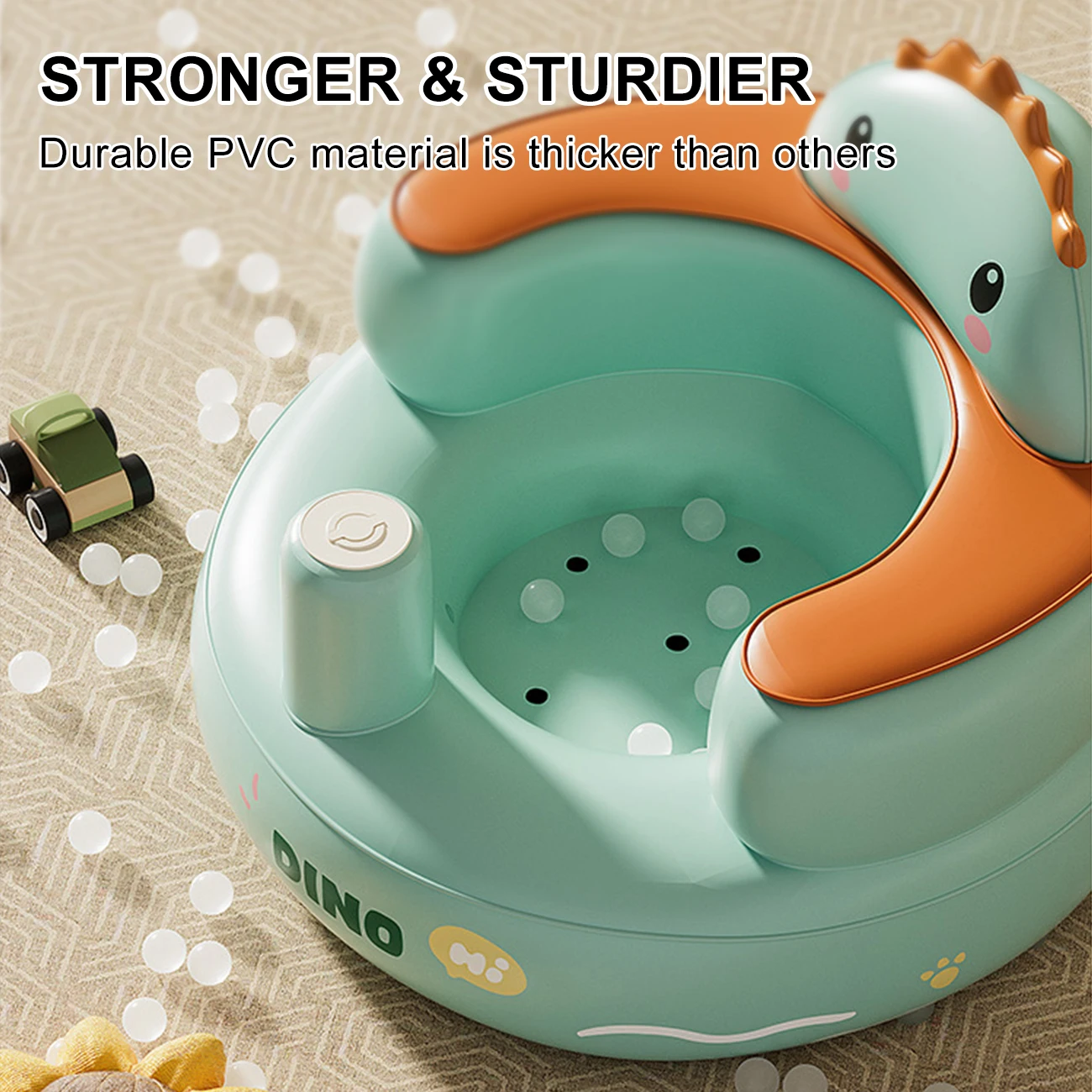 Silla inflable bebé con bomba de aire integrada y asiento de suelo - imagen 3