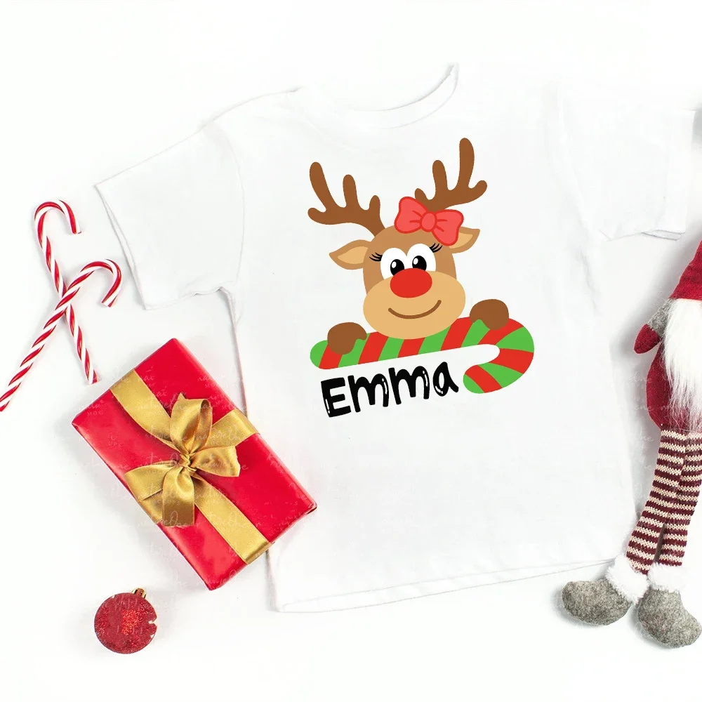 Camiseta de Navidad personalizada con ciervo para niño - imagen 5
