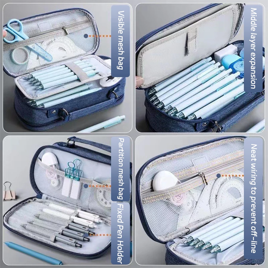 Estuche escolar grande con compartimentos para lápices y bolígrafos - imagen 4