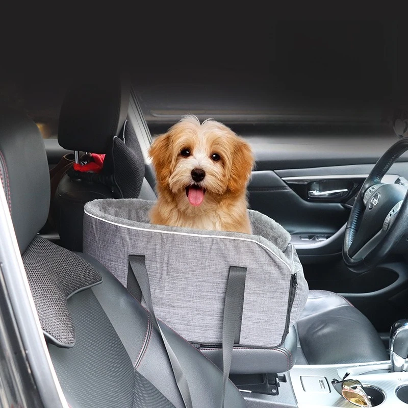 Asiento elevador de coche para perros y gatos con reposabrazos