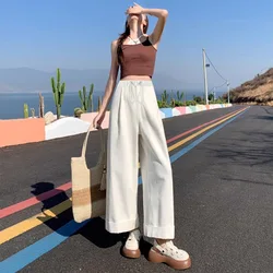 Pantalones maternidad pierna ancha holgados cintura elástica verano