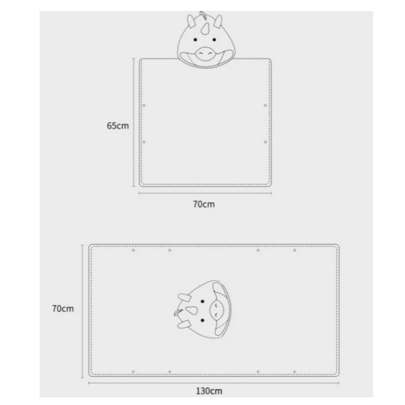 Albornoz con capucha de toalla para bebé – Forro polar y dibujos - imagen 3