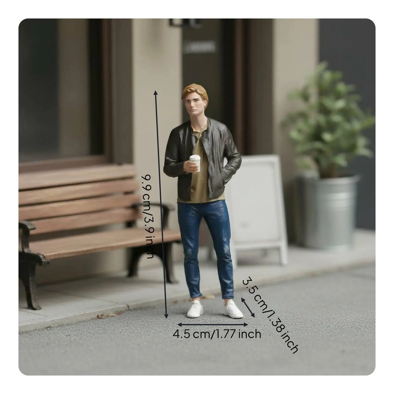 Figura en miniatura pintada a mano: estatua realista hombre - imagen 2