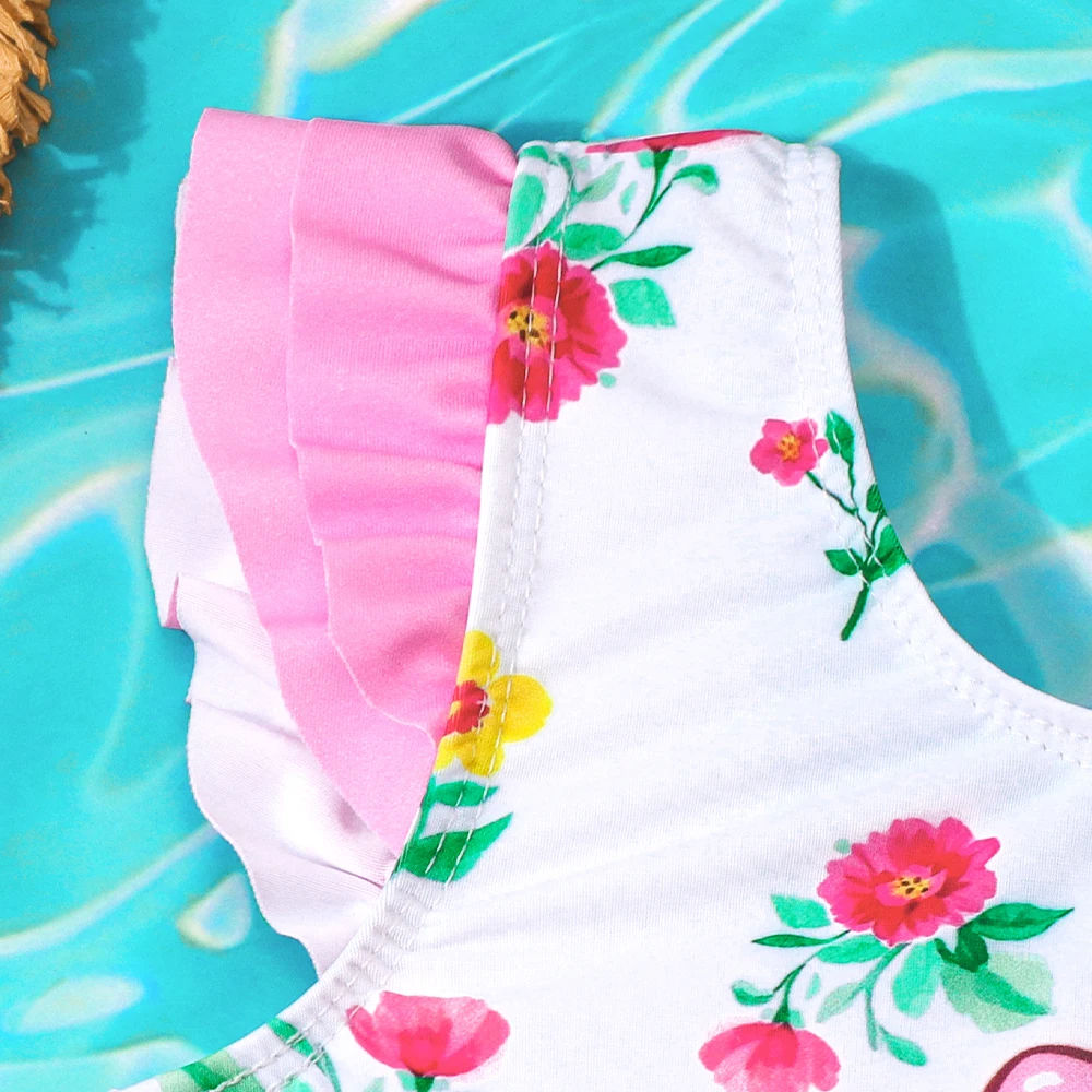 Bañador de una pieza con volantes para niñas playa verano - imagen 4