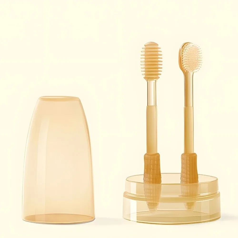 Cepillo dental silicona suave con limpiador de lengua para bebé - imagen 2