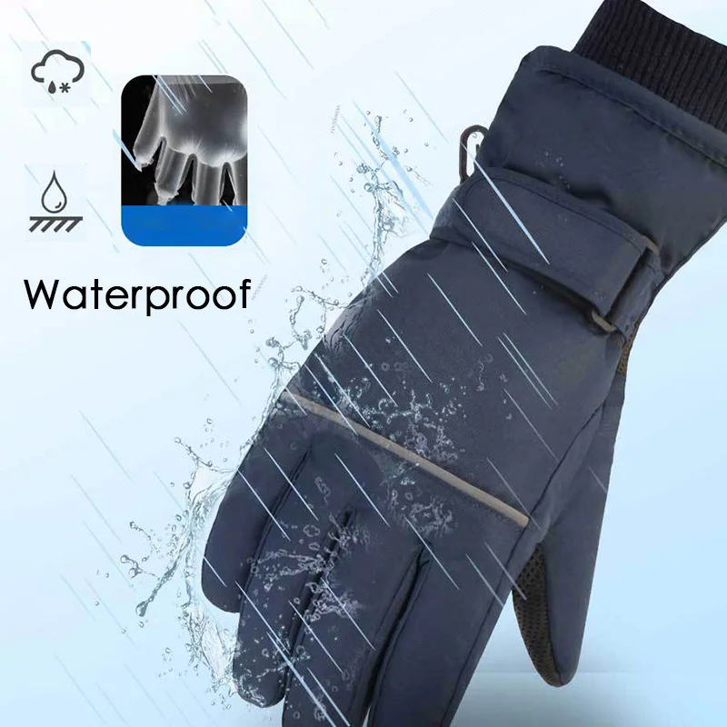 Guantes de esquí impermeables para niños con forro polar térmico