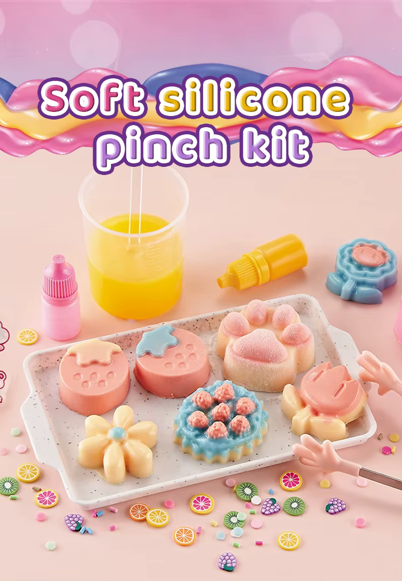Juguetes de silicona y set creativo