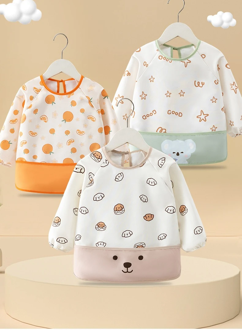 Baberos de bebé tipo blusa con diseño infantil