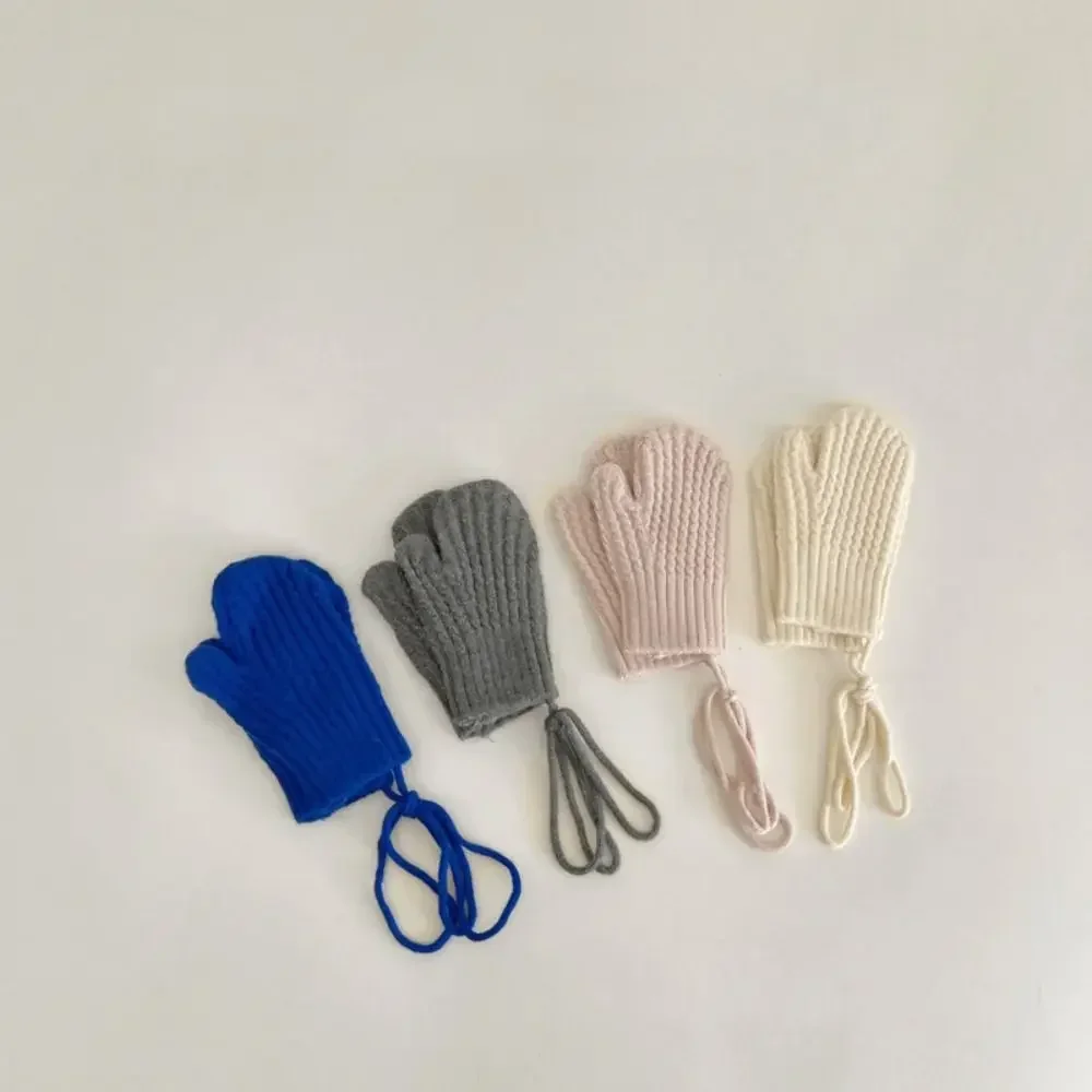 Mitones de punto para niños – color sólido, abrigo en frío diario - imagen 3