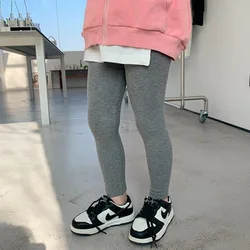 Leggings elásticos lisos estilo coreano para niña en otoño y primavera