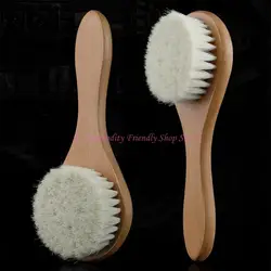 Cepillo de bebé de madera redondo para masaje del cuero cabelludo