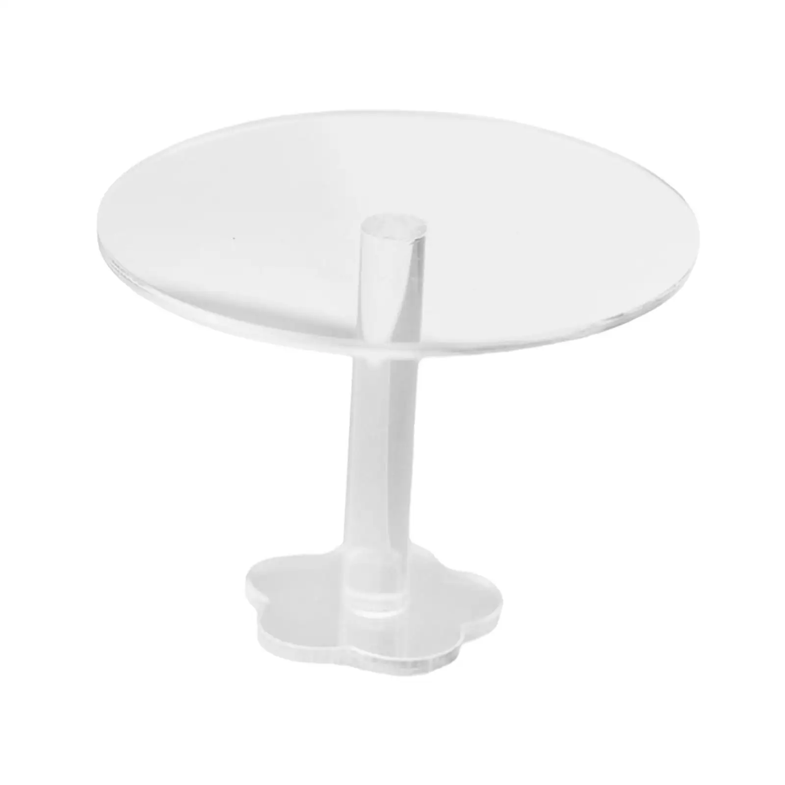 Mesa redonda acrílica para casa de muñecas, mini escritorio - imagen 3