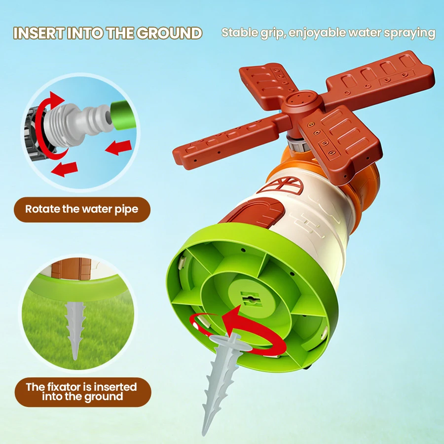 Rociador de agua giratorio para niños – Juguete exterior interactivo