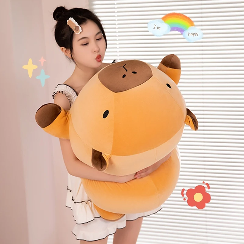 Almohada larga de peluche capibara, relleno suave estilo tierno
