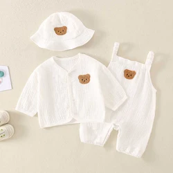 Mono muselina bebé con gorro oso y abrigo de verano