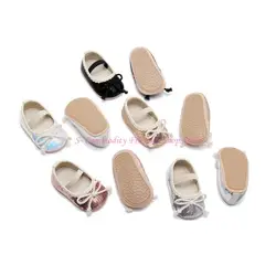 Zapatos de vestir princesa bebé recién nacida en cuero con lazo plano