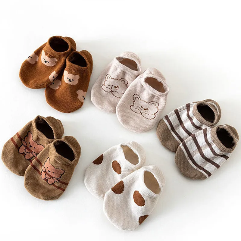 Calcetines antideslizantes bebé algodón oso kawaii unisex