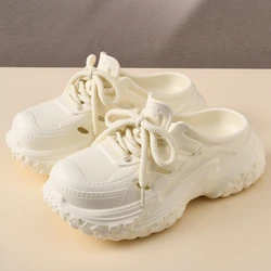 Sandalias de plataforma para casa y calle con cordones