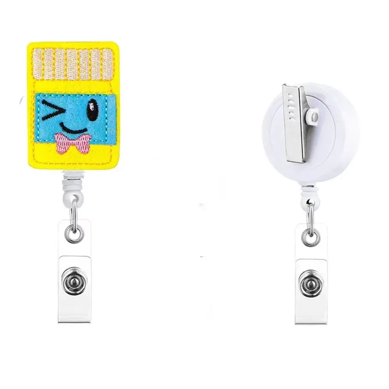 Portacarnés retráctil de fieltro con diseño enfermera para niños - imagen 2
