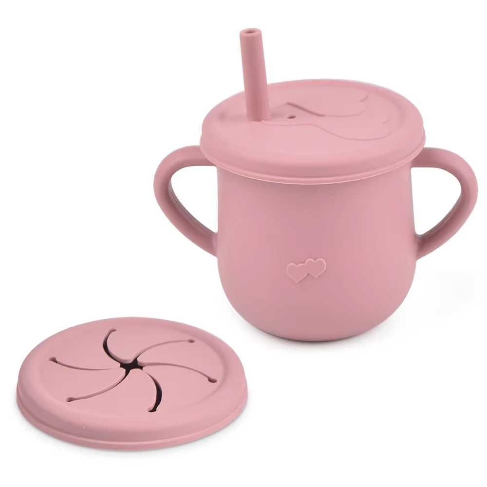 Taza para sorber infantil sin BPA – Color sólido, 200 ml, con tapa - imagen 5