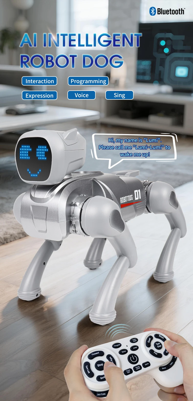 Perro robot RC con expresión dinámica