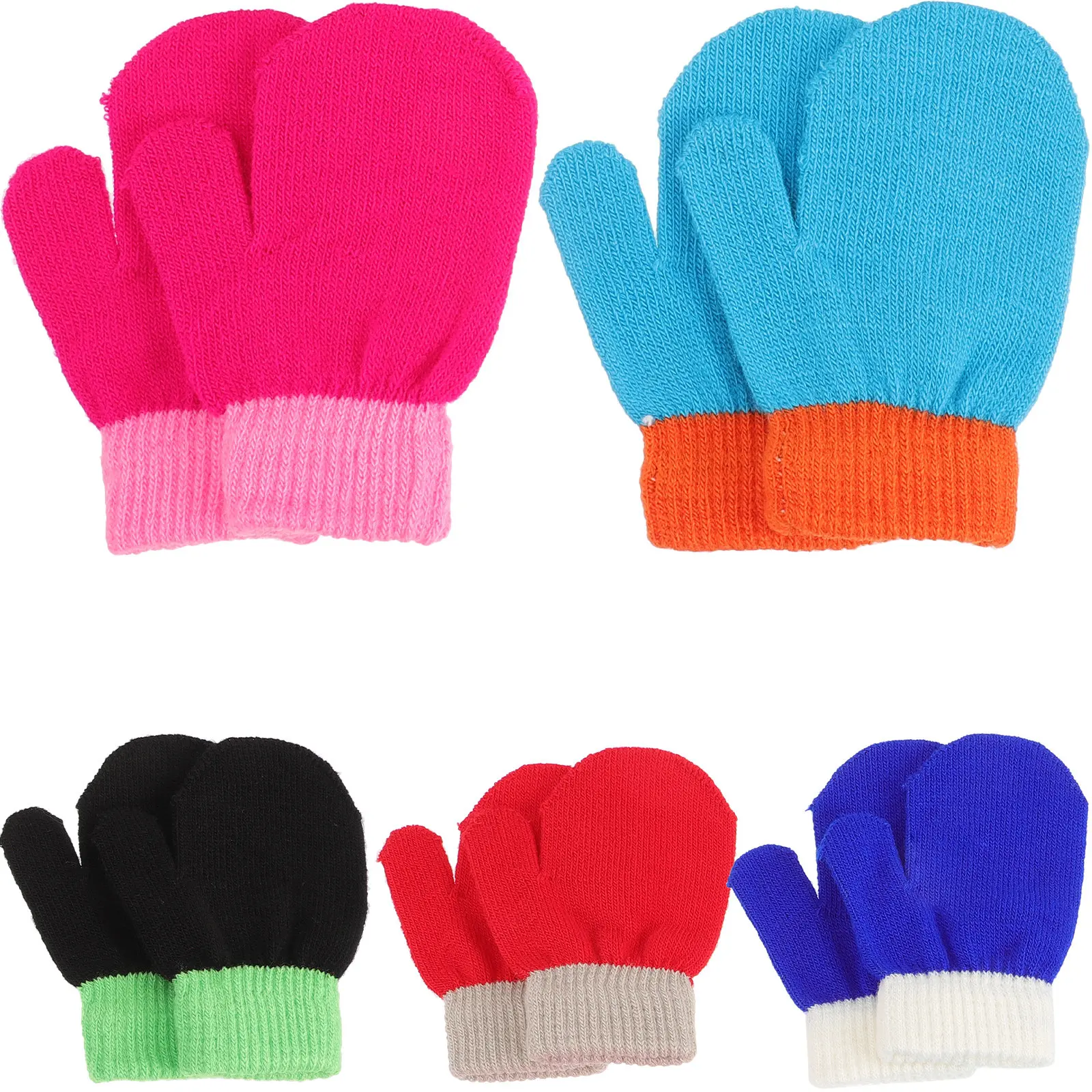Guantes de invierno de punto suave, cálidos y compactos para niños - imagen 4