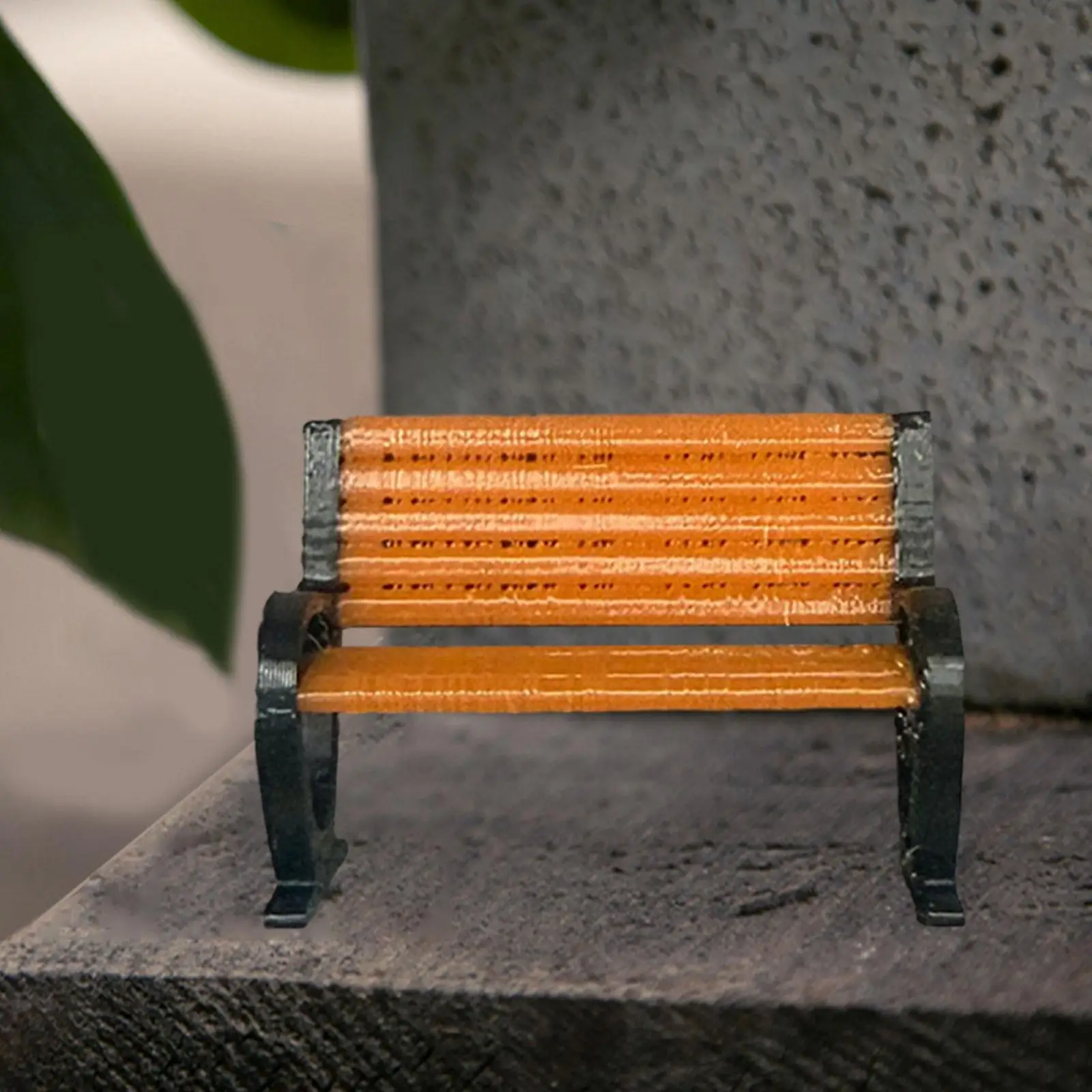 Banco de parque en miniatura de resina para micropaisaje realista - imagen 2