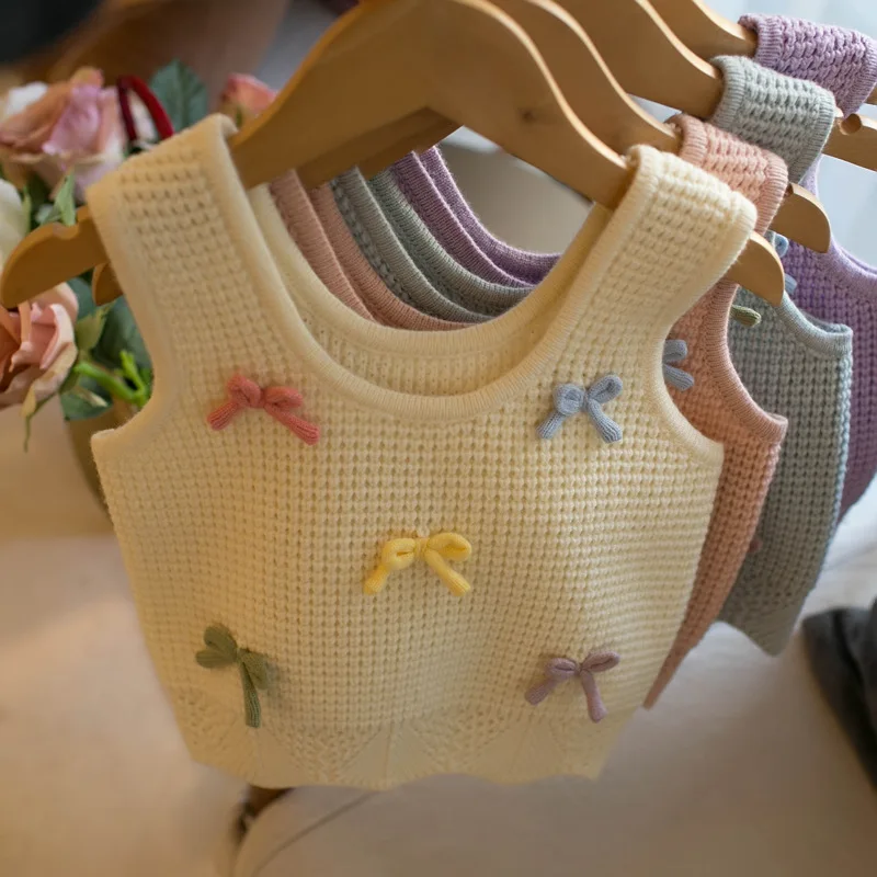 Jersey de punto con lazo para niña disponible en tallas 1-5 años