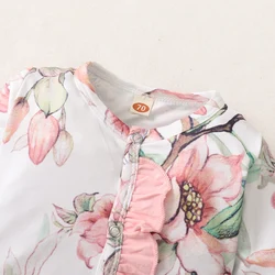 Pelele floral para bebé niña 0-18 meses con volantes y diadema