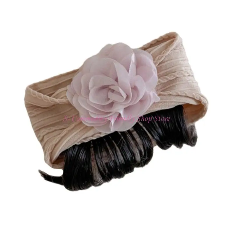 Diadema bebé con flores y flequillo efecto peluca unisex - imagen 5
