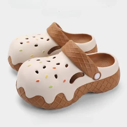 Sandalias de plataforma de verano con suela gruesa estilo helado