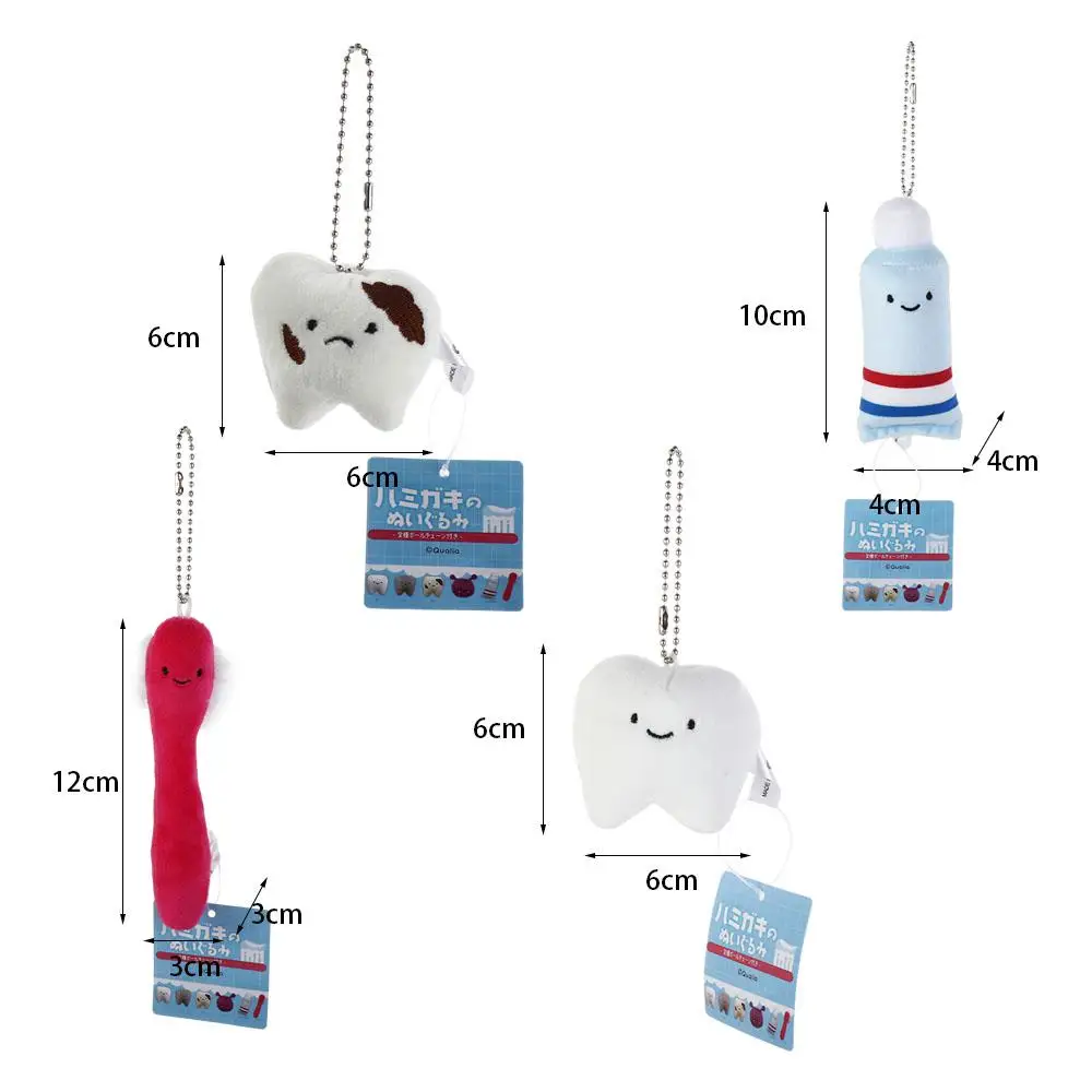 Diseño creativo de peluche con dientes y accesorios
