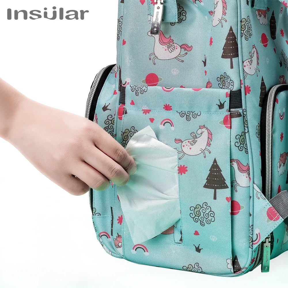 Mochila maternidad con organizador pañales y cochecito colgante - imagen 4