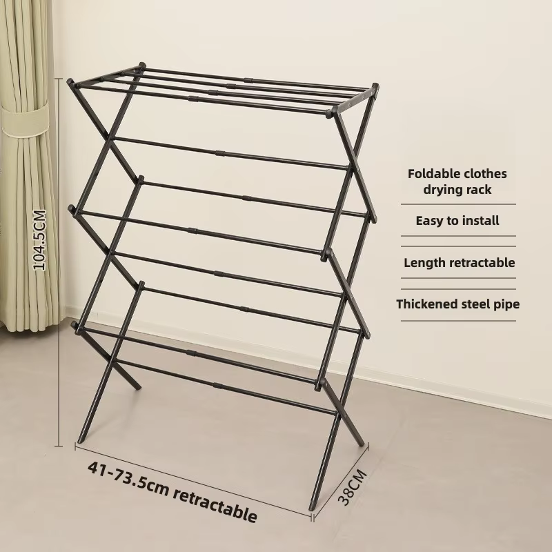 Tendedero plegable de hierro para ropa en patio y balcón - imagen 3