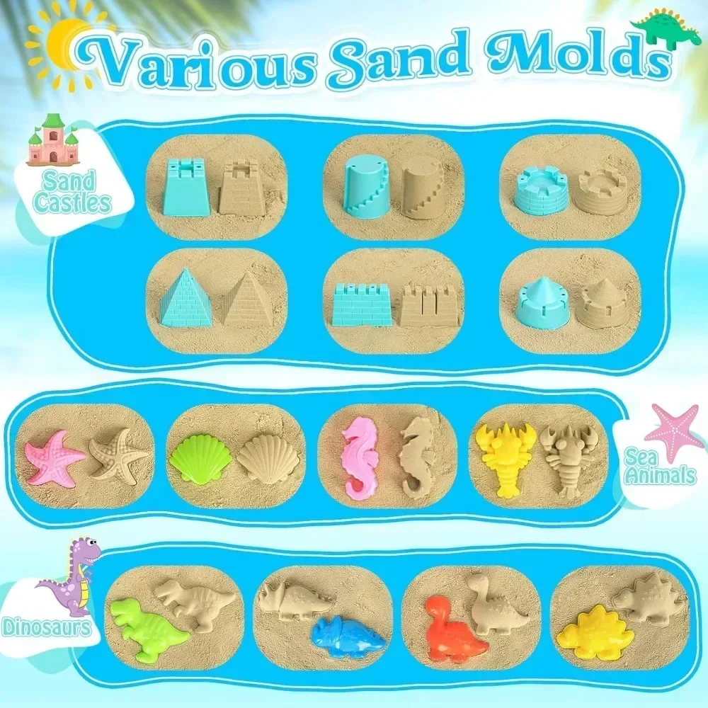 Juguetes de playa en bolsa malla: cubo, palas y molde castillo - imagen 2